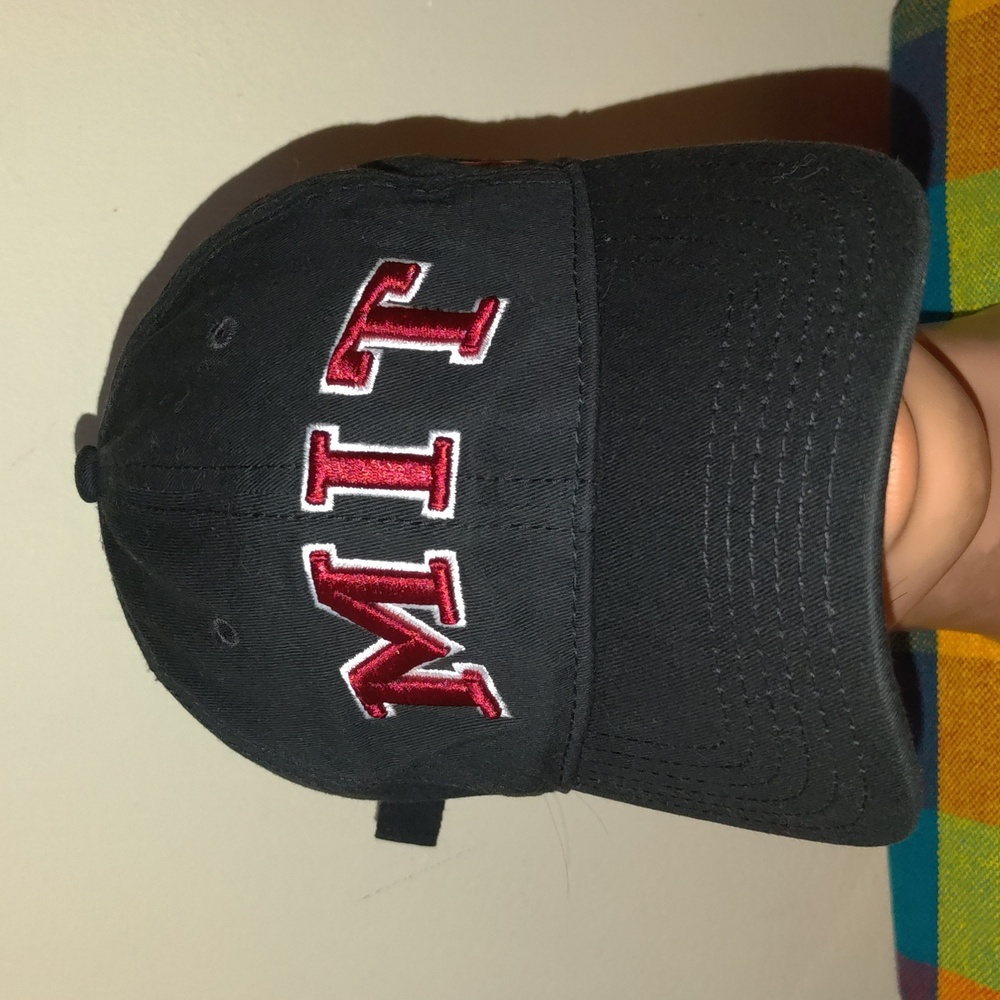 MIT Embroidered Logo Letters Strapback Cap Hat OSFA
